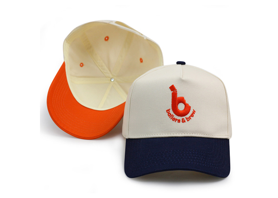 Custom Two Tone 5 Panel Baseball Caps