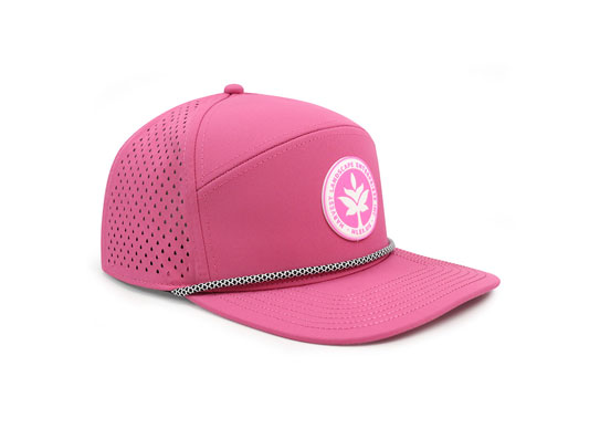 Custom 6 Panel Flat Brim Perforated Waterproof Hat