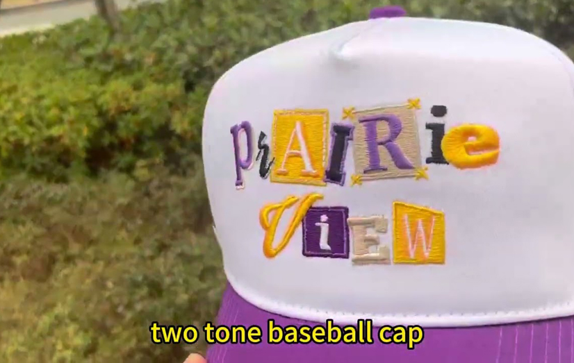 Custom Two Tone 5 Panel Baseball Caps