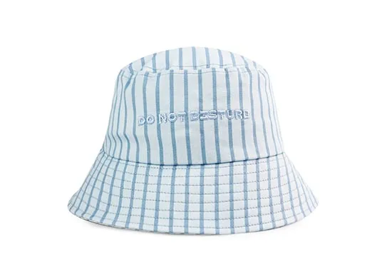 custom women bucket hat with stripe 